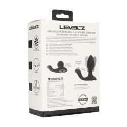 Vibrating and Rotating Silicone Anal Plug with Ball Stimulator - Black