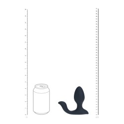 Vibrating and Rotating Silicone Anal Plug with Ball Stimulator - Black