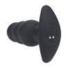 Tri Bulb Vibrating Silicone Anal Plug - Black