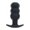 Tri Bulb Vibrating Silicone Anal Plug - Black