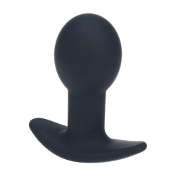 Single Bulb Vibrating Silicone Anal Plug - Black