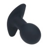 Single Bulb Vibrating Silicone Anal Plug - Black