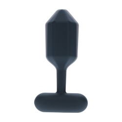 Hexagonal Vibrating Silicone Anal Plug - M - Black