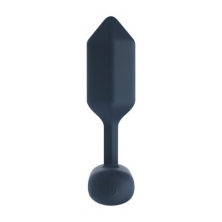 Hexagonal Vibrating Silicone Anal Plug - M - Black