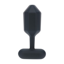 Hexagonal Vibrating Silicone Anal Plug - S - Black