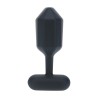 Hexagonal Vibrating Silicone Anal Plug - S - Black