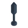 Hexagonal Vibrating Silicone Anal Plug - S - Black
