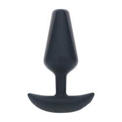 Classic Vibrating Silicone Anal Plug - M - Black