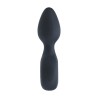 Vibrating Silicone Anal Plug with Loop - Black
