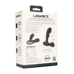 Vibrating and Tapping Silicone Prostate Massager with Ball Stimulator - Black