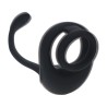 Dual Motor Silicone Cockring with Prostate Stimulator - Black