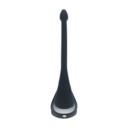 Remote Control Vibrating Silicone Tri O Cockring with Prostate Stimulator - Black