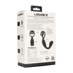 Vibrating Silicone Prostate Stimulator with Cock and Ball Ring - Black
