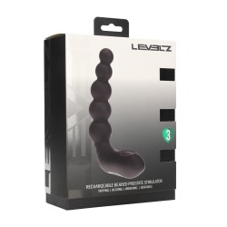 Vibrating Heating Bendable Tapping Beaded Silicone Prostate Stimulator - Black