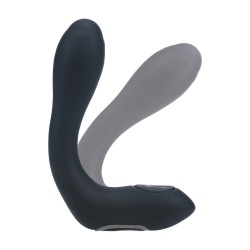 Vibrating Heating Bendable Tapping Silicone Prostate Stimulator - Black