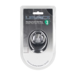 Vibrating Liquid Silicone Cock and Ball Ring - Black