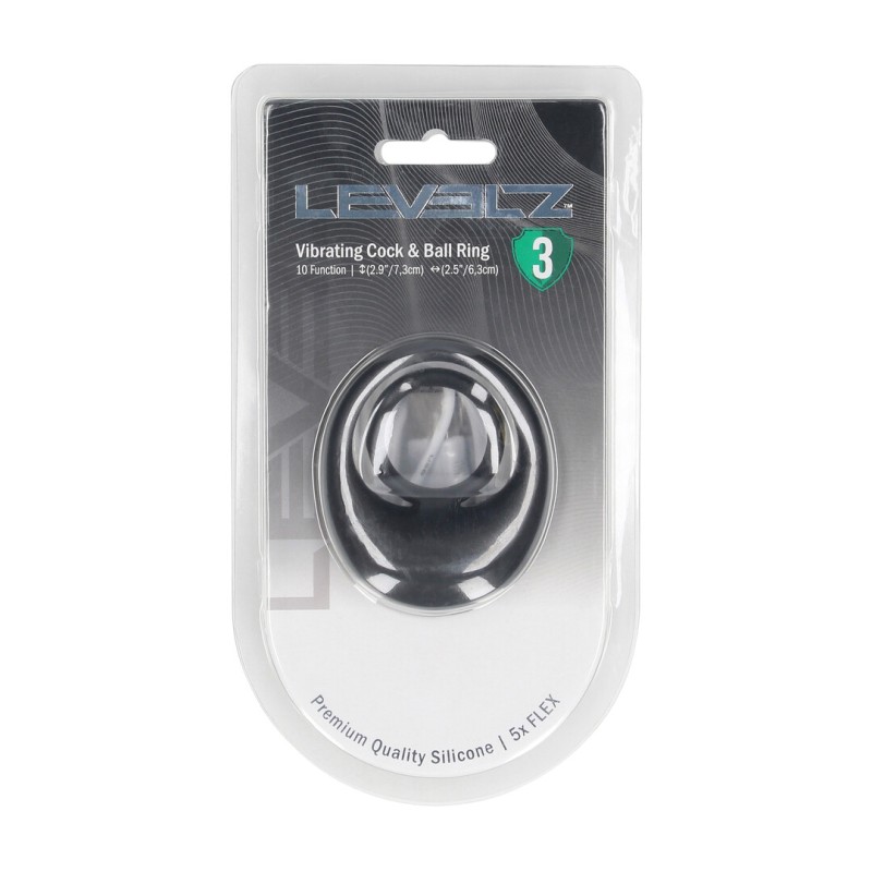 Vibrating Liquid Silicone Cock and Ball Ring - Black