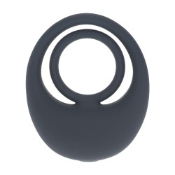 Vibrating Liquid Silicone Cock and Ball Ring - Black