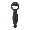 Vibrating Silicone Prostate Stimulator with Tri O Cockring - Black