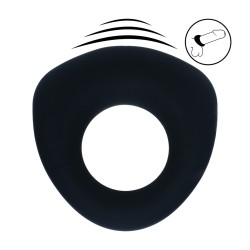 Sealed Liquid Silicone Vibrating Cockring - Black
