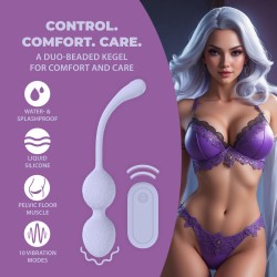 Vibrating Bead Kegel with Remote Control - Lavender