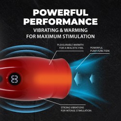 Virtuo - Suction and Vibration Masturbator Pump with Phone Attachment - Metallic Red