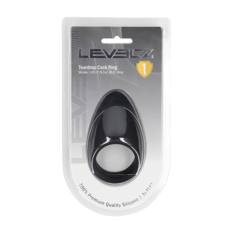 Teardrop Silicone Cockring - Black