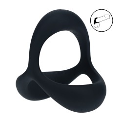Tri O Ergo Silicone Cockring - Black