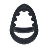 Soft Bead Grip Silicone Cock and Ball Ring - Black