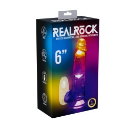 LED Vibrating Straight Cock with Balls - 6 / 15 cm - Transparent