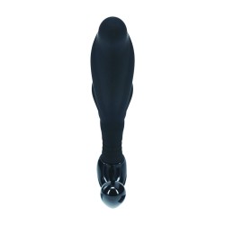 Rippled with Hard Loop Silicone Prostate Massager - S - Black