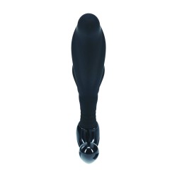 Rippled with Hard Loop Silicone Prostate Massager - M - Black