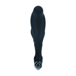 Rippled with Hard Loop Silicone Prostate Massager - L - Black