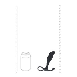 Rippled with Hard Loop Silicone Prostate Massager - L - Black