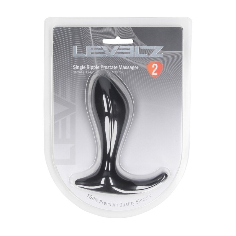 Single Ripple Silicone Prostate Massager - Black