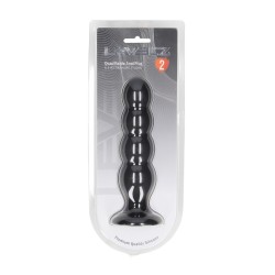 Quad Rattle Liquid Silicone Anal Plug - XL - Black