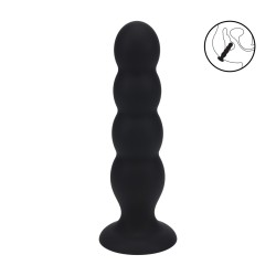 Quad Rattle Liquid Silicone Anal Plug - XL - Black