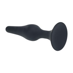 Slim Silicone Anal Plug - M - Black