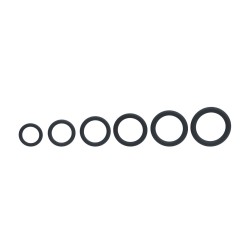 Classic Silicone Cockring Set of 6 - Black