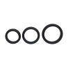 Wide O Silicone Cockring Set of 3 - S/M/L - Black