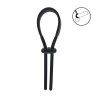 Wide Adjustable Silicone Lasso Cockring - 5mm - Black