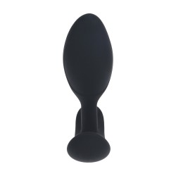 Remote Control Vibrating Liquid Silicone Anal Plug - Black