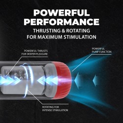 StrokeMate - Suction Rotation and Thrusting Masturbator Pump - Metallic Red