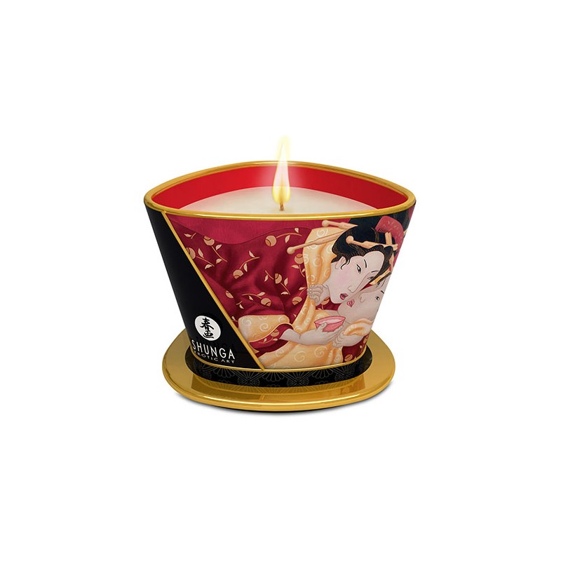 Shunga massage candle romance sparkling strawberry wine