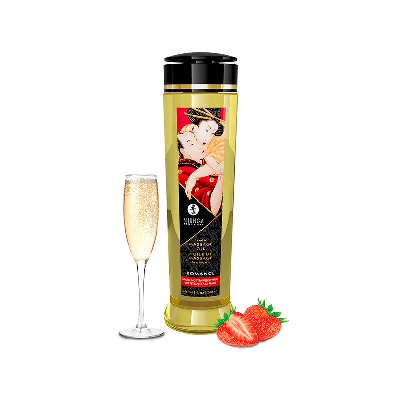 Shunga massage oil romance sparkling strawberry wine