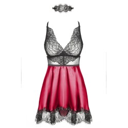 Eve chemise with mask purple