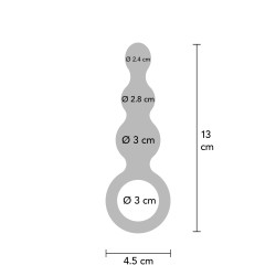 ToyJoy Buttocks The Stuffer 3-Balls Metallic Silicone Plug