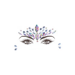 Short Sleeve Teddy and Dazzling Crowned Face Bling Sticker - One Size - Multicolor