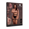 Double Strap Garter Belt with Adjustable Sliders - Plus Size - Black