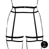 Double Strap Garter Belt with Adjustable Sliders - Plus Size - Black